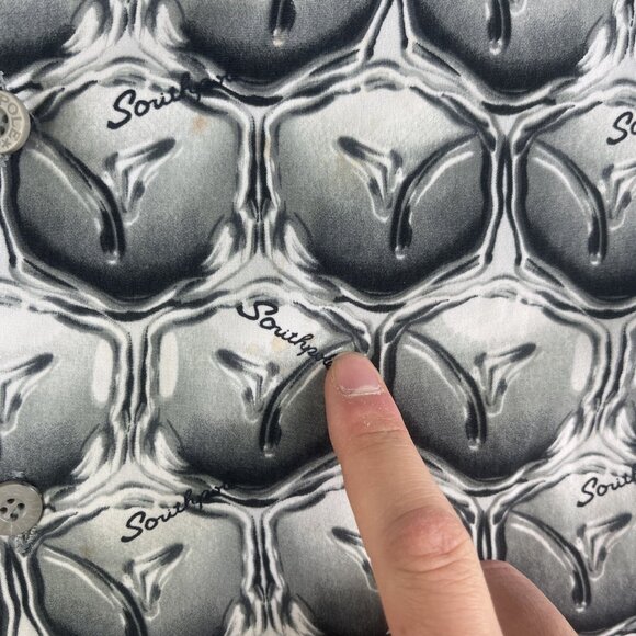 Vintage Southpole Short Sleeve Button Shirt Men's L y2k Psychedelic's AOP (READ) - Picture 16 of 16